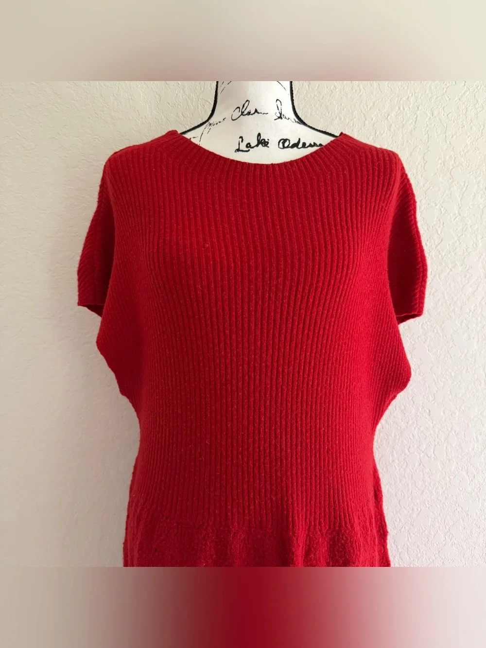 Anthropologie Feather Bone Red Sweater Dress - Picture 2 of 10